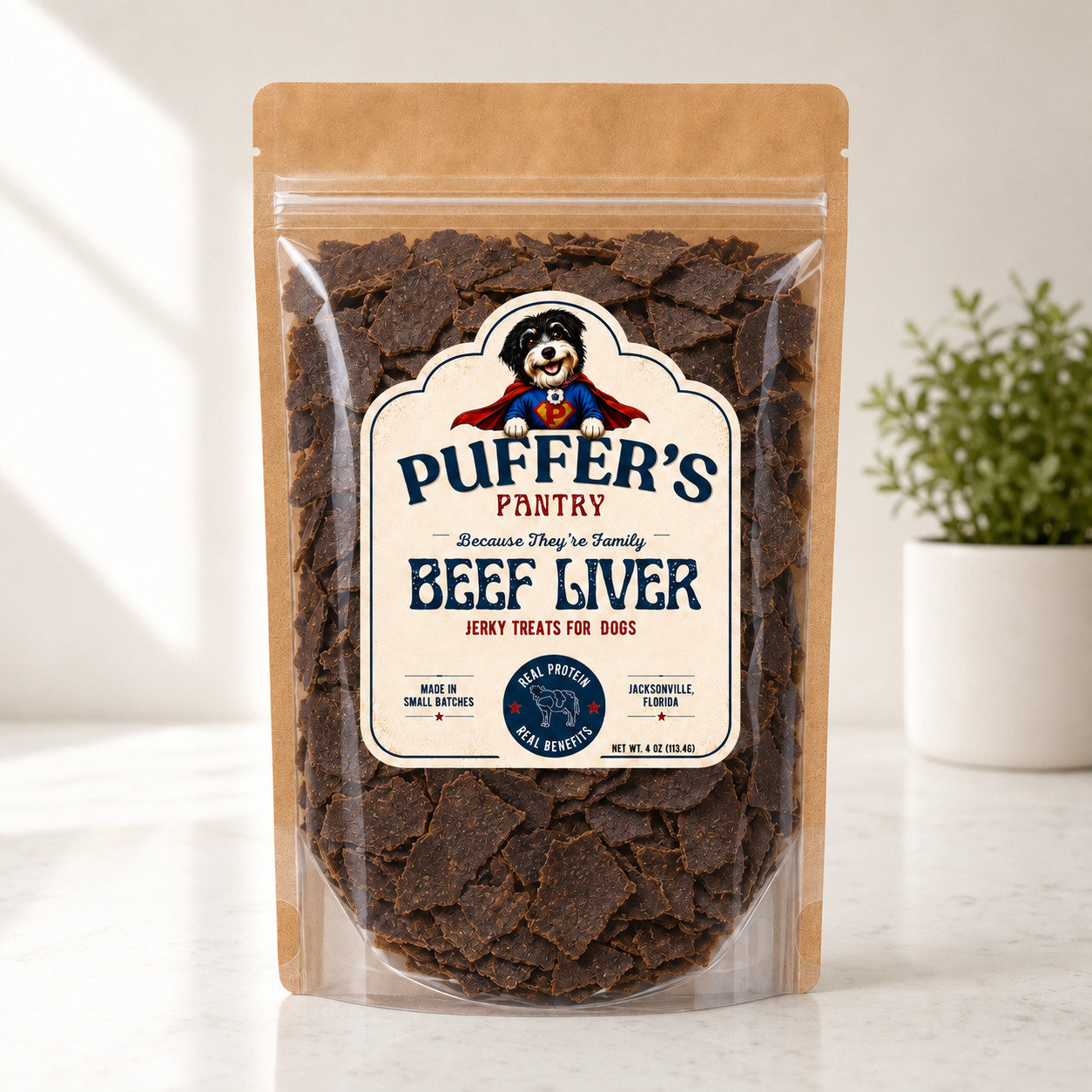 Beef Liver Strips Dehydrated Beef Treats · 3.5 oz