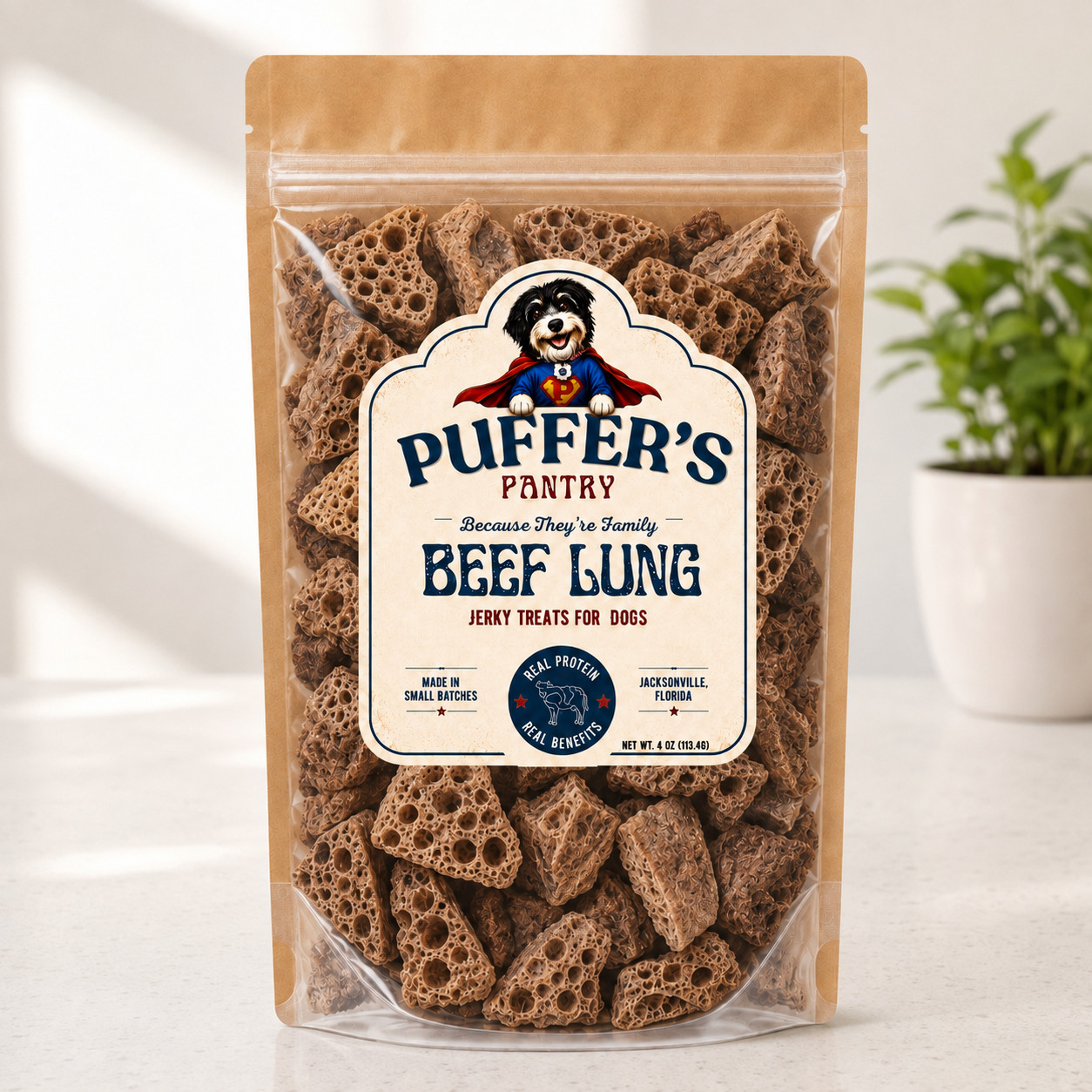 Beef Lung Strips Dehydrated Beef Treats · 3.5 oz