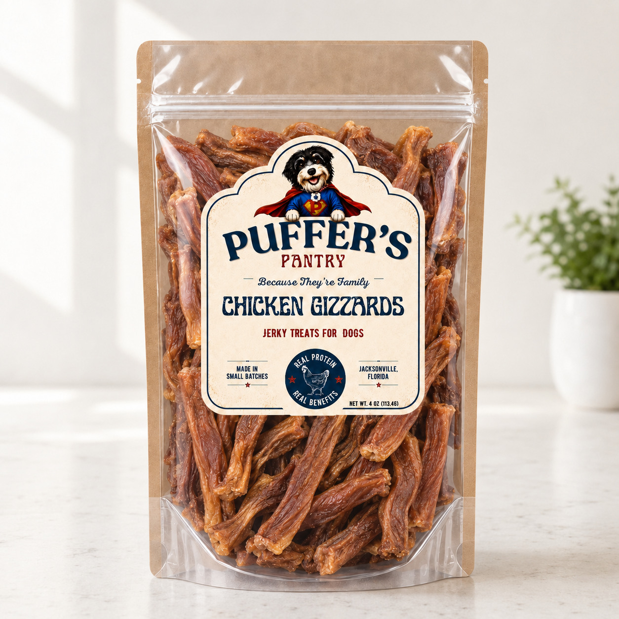 Chicken Gizzards Dehydrated Chicken Treats · 4 oz