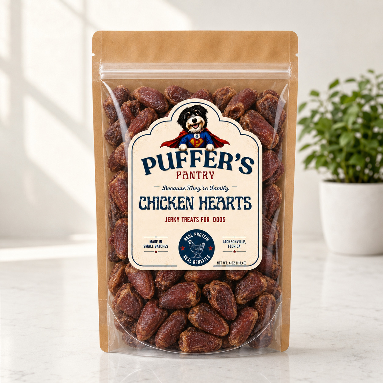 Chicken Hearts Dehydrated Chicken Treats · 4 oz