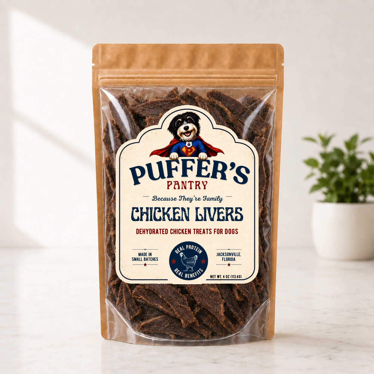 Chicken Liver Bites Dehydrated Chicken Treats · 4 oz