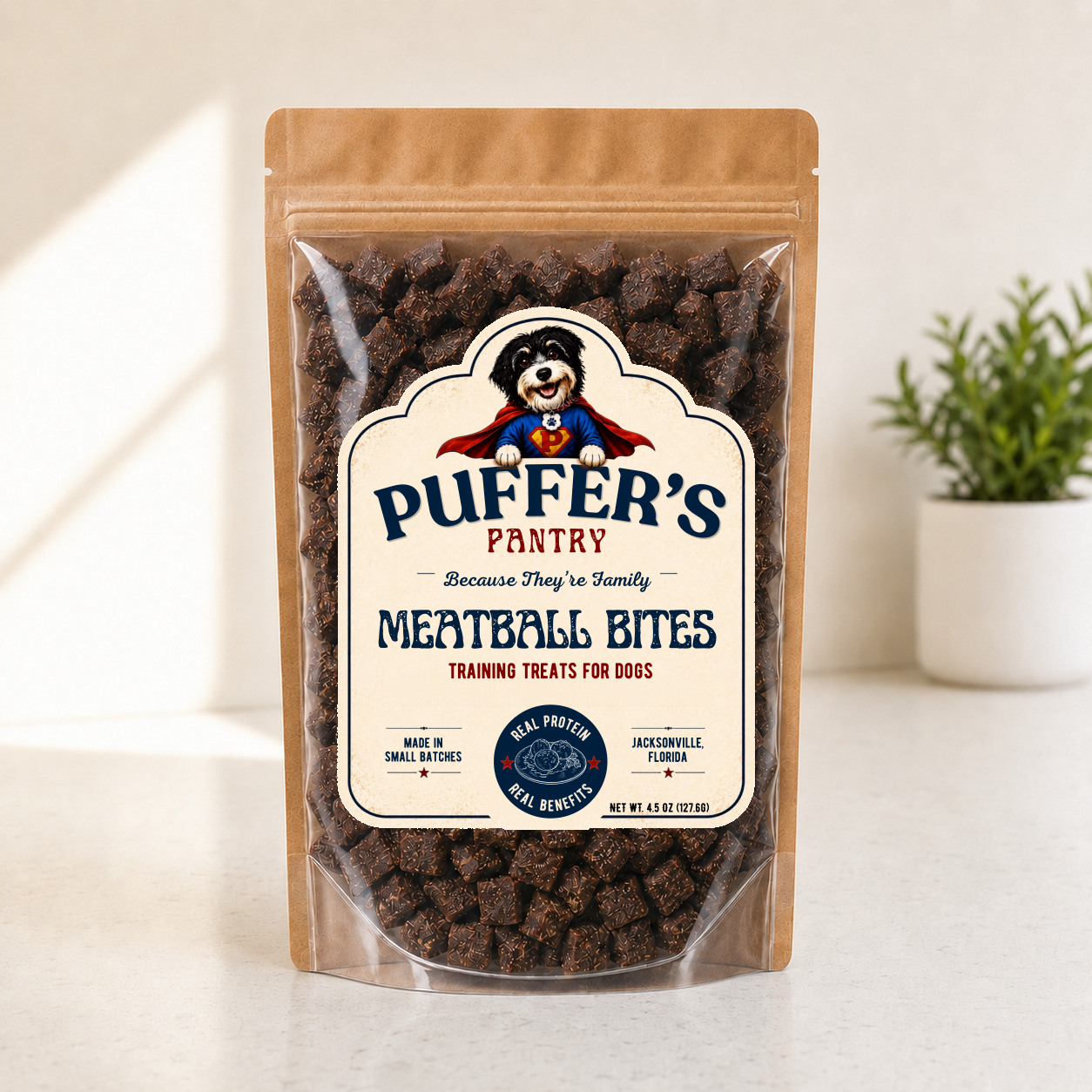 Puffer's Meatball Bites Training Treats · 4.5 oz