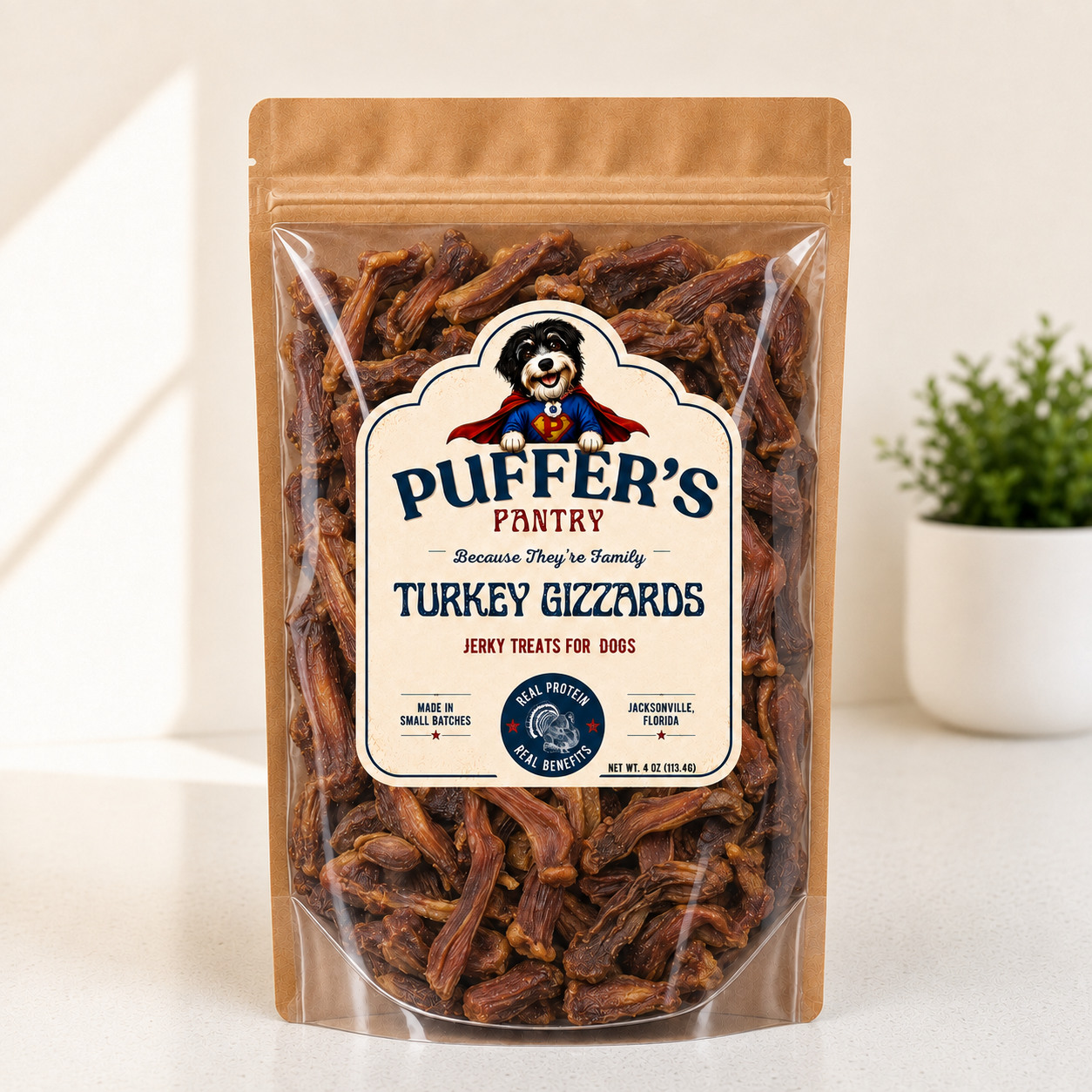 Turkey Gizzards Dehydrated Turkey Treats · 4 oz